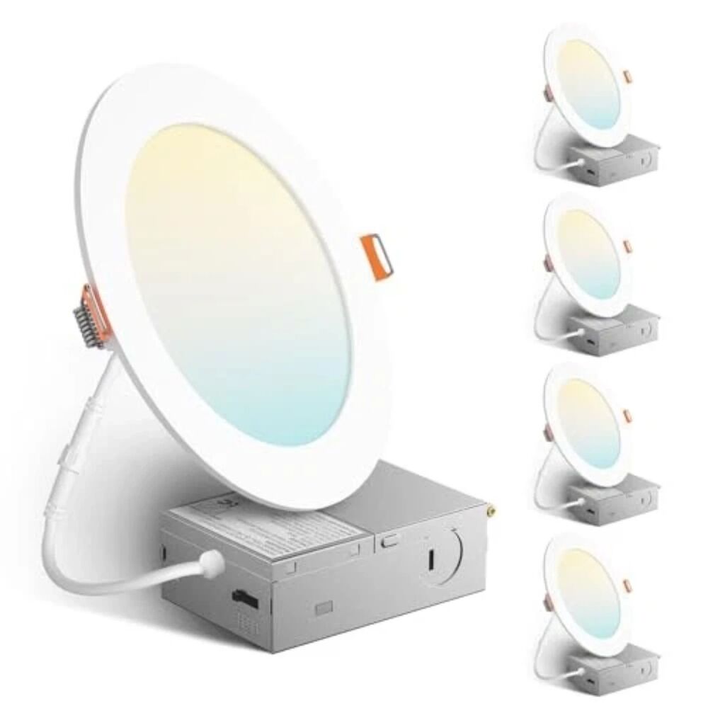 SYLVANIA Color Selectable Slim Microdisk 6” LED Downlight 4-Pack – New